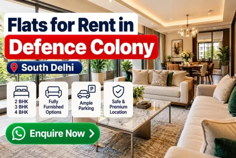 Semi-furnished 3 BHK ground-floor home for rent in Defence Colony, Delhi