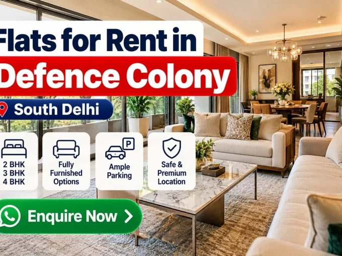 Semi-furnished 3 BHK ground-floor home for rent in Defence Colony, Delhi